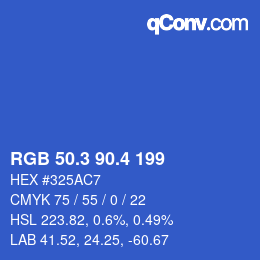カラーコード: RGB 50.3 90.4 199 | qconv.com
