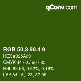 カラーコード: RGB 50.3 90.4 9 | qconv.com