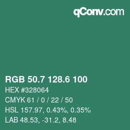 カラーコード: RGB 50.7 128.6 100 | qconv.com