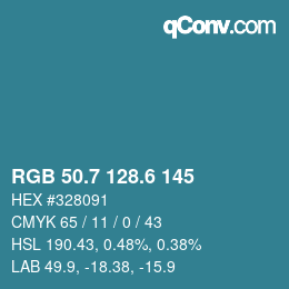 カラーコード: RGB 50.7 128.6 145 | qconv.com