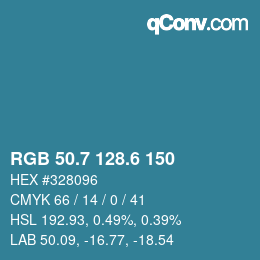 カラーコード: RGB 50.7 128.6 150 | qconv.com