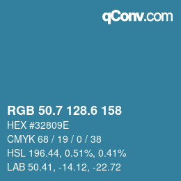 カラーコード: RGB 50.7 128.6 158 | qconv.com