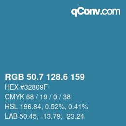 カラーコード: RGB 50.7 128.6 159 | qconv.com