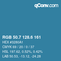 カラーコード: RGB 50.7 128.6 161 | qconv.com