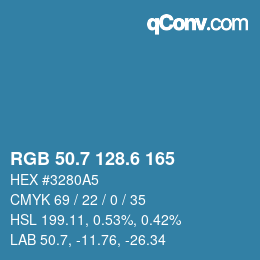カラーコード: RGB 50.7 128.6 165 | qconv.com