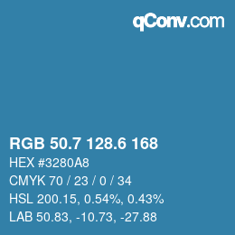 カラーコード: RGB 50.7 128.6 168 | qconv.com