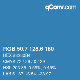 カラーコード: RGB 50.7 128.6 180 | qconv.com
