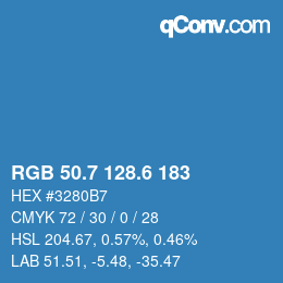 カラーコード: RGB 50.7 128.6 183 | qconv.com