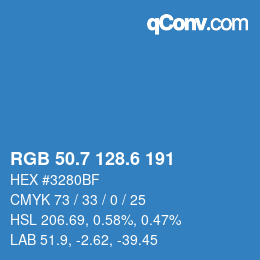 カラーコード: RGB 50.7 128.6 191 | qconv.com