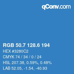 カラーコード: RGB 50.7 128.6 194 | qconv.com