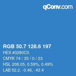 カラーコード: RGB 50.7 128.6 197 | qconv.com