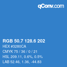カラーコード: RGB 50.7 128.6 202 | qconv.com