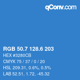 カラーコード: RGB 50.7 128.6 203 | qconv.com