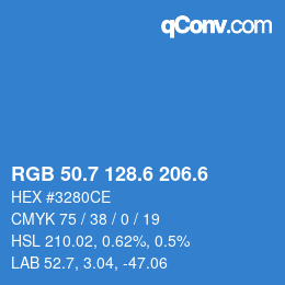 カラーコード: RGB 50.7 128.6 206.6 | qconv.com