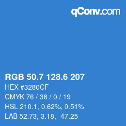 カラーコード: RGB 50.7 128.6 207 | qconv.com