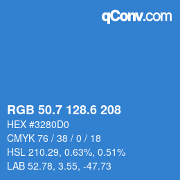 カラーコード: RGB 50.7 128.6 208 | qconv.com