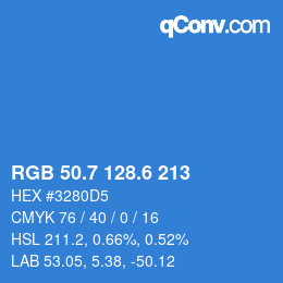カラーコード: RGB 50.7 128.6 213 | qconv.com