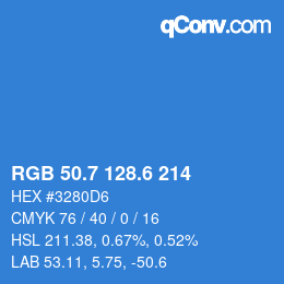 カラーコード: RGB 50.7 128.6 214 | qconv.com
