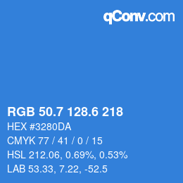 カラーコード: RGB 50.7 128.6 218 | qconv.com