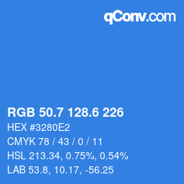 カラーコード: RGB 50.7 128.6 226 | qconv.com