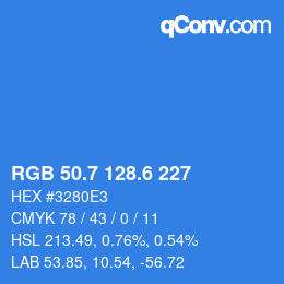 カラーコード: RGB 50.7 128.6 227 | qconv.com