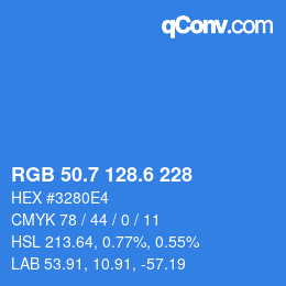 カラーコード: RGB 50.7 128.6 228 | qconv.com