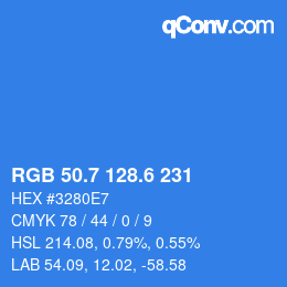 カラーコード: RGB 50.7 128.6 231 | qconv.com