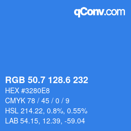 カラーコード: RGB 50.7 128.6 232 | qconv.com