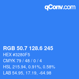 カラーコード: RGB 50.7 128.6 245 | qconv.com