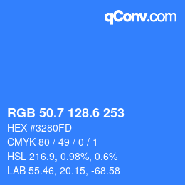 カラーコード: RGB 50.7 128.6 253 | qconv.com