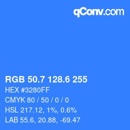 カラーコード: RGB 50.7 128.6 255 | qconv.com