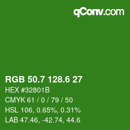 カラーコード: RGB 50.7 128.6 27 | qconv.com
