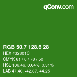 カラーコード: RGB 50.7 128.6 28 | qconv.com