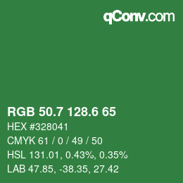 カラーコード: RGB 50.7 128.6 65 | qconv.com