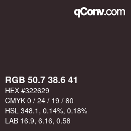 カラーコード: RGB 50.7 38.6 41 | qconv.com