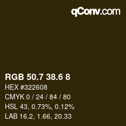 カラーコード: RGB 50.7 38.6 8 | qconv.com