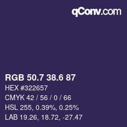 カラーコード: RGB 50.7 38.6 87 | qconv.com