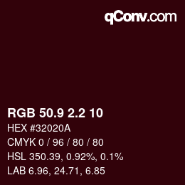 Color code: RGB 50.9 2.2 10 | qconv.com