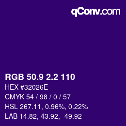 カラーコード: RGB 50.9 2.2 110 | qconv.com