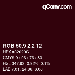 カラーコード: RGB 50.9 2.2 12 | qconv.com