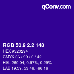 カラーコード: RGB 50.9 2.2 148 | qconv.com