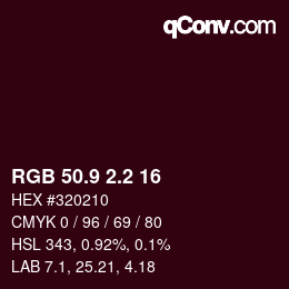 Farbcode: RGB 50.9 2.2 16 | qconv.com