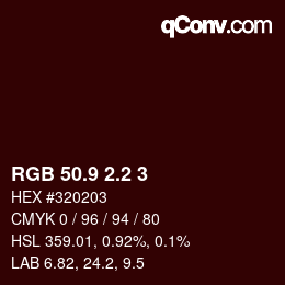 Color code: RGB 50.9 2.2 3 | qconv.com