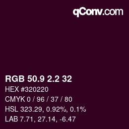 Farbcode: RGB 50.9 2.2 32 | qconv.com