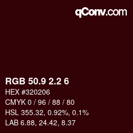 カラーコード: RGB 50.9 2.2 6 | qconv.com