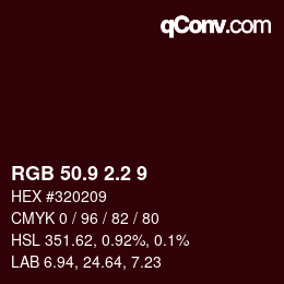 カラーコード: RGB 50.9 2.2 9 | qconv.com