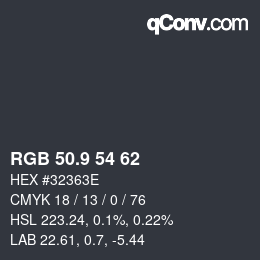 カラーコード: RGB 50.9 54 62 | qconv.com