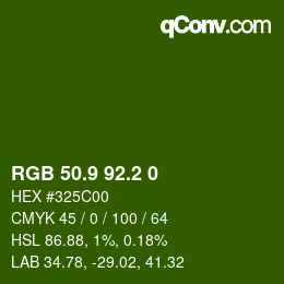 カラーコード: RGB 50.9 92.2 0 | qconv.com