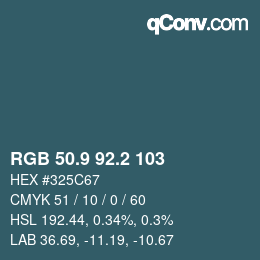 Color code: RGB 50.9 92.2 103 | qconv.com