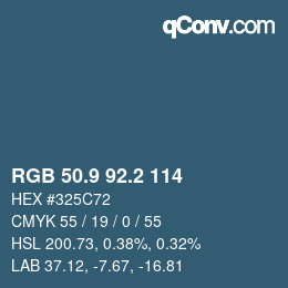 Color code: RGB 50.9 92.2 114 | qconv.com